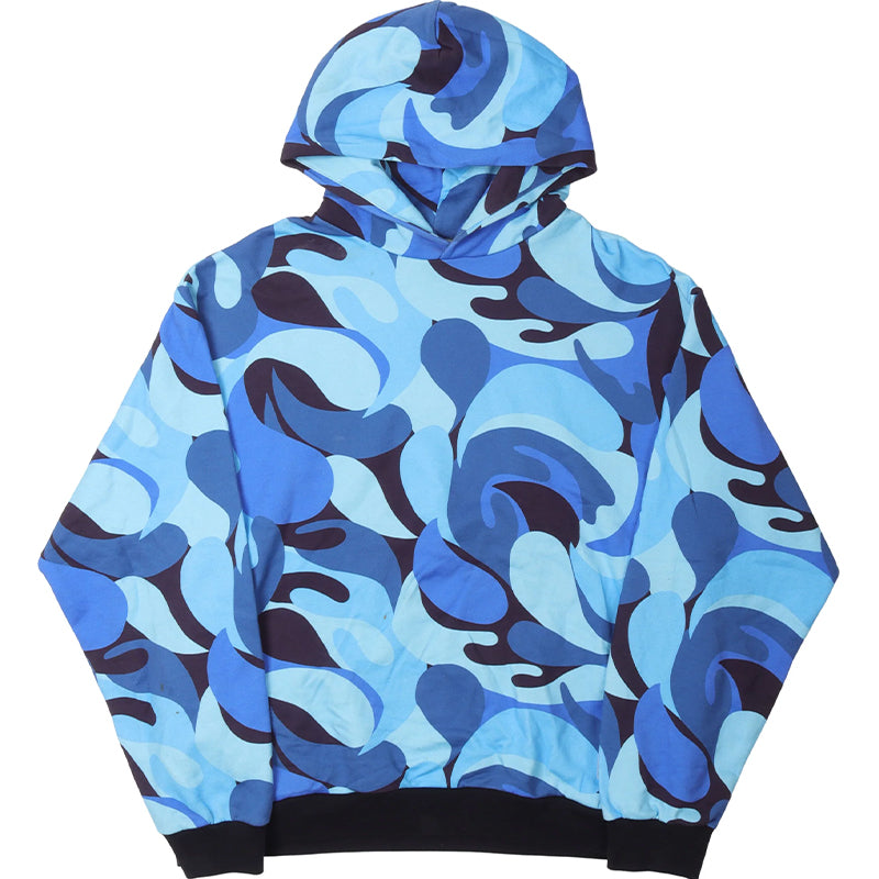 Marni Abstract Camo Hooded Sweatshirt Blue Apparel
