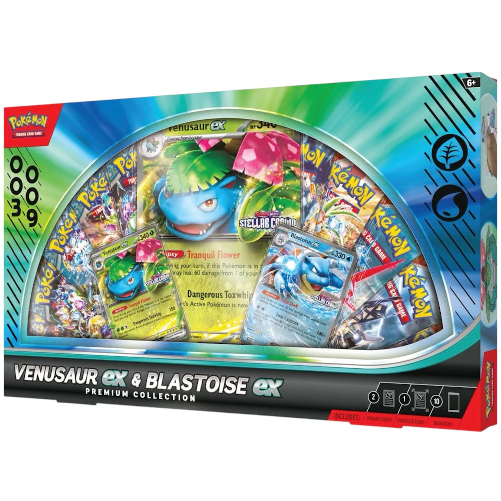 2025 Pokémon Scarlet & Violet Venusaur ex and Blastoise ex Premium Collection Trading Cards
