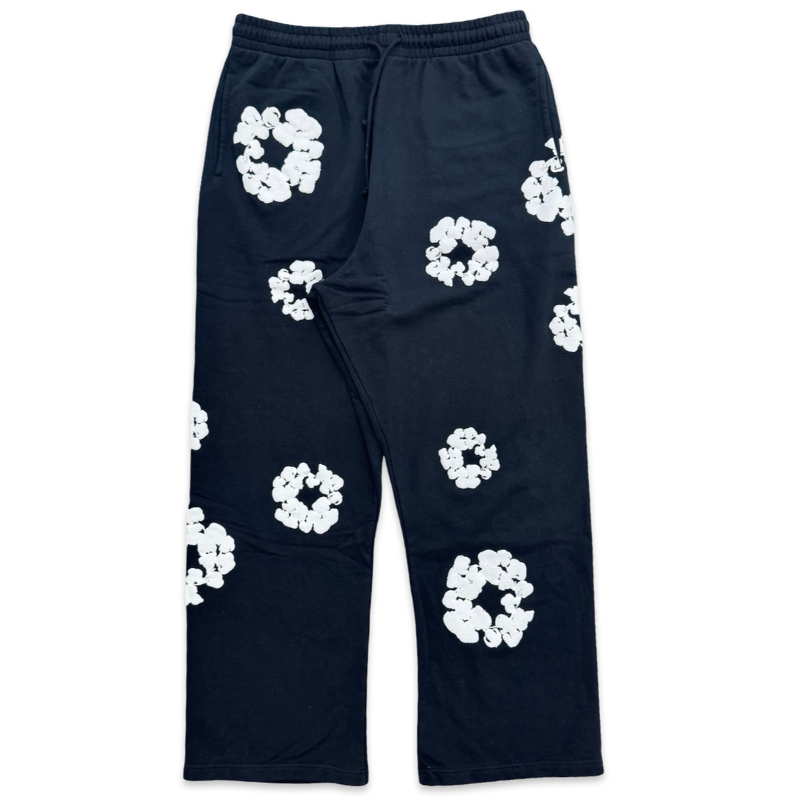 Denim Tears Cotton Wreath Baggy Sweatpants Black Apparel
