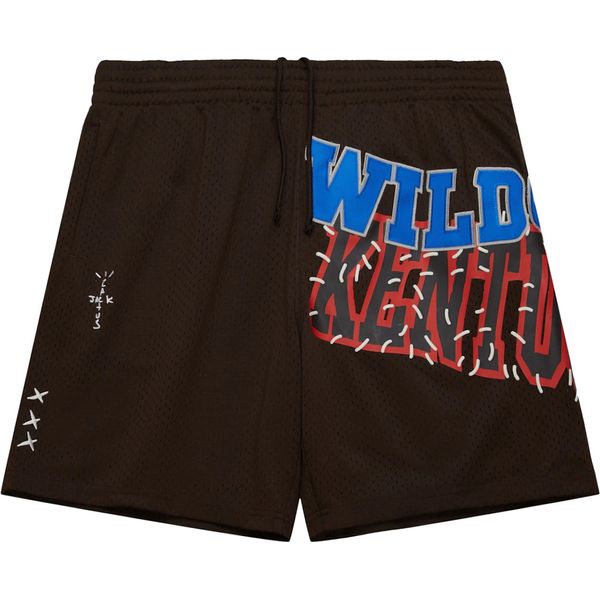 Travis Scott x Mitchell & Ness Kentucky Wildcats Basketball Shorts Brown streetwear