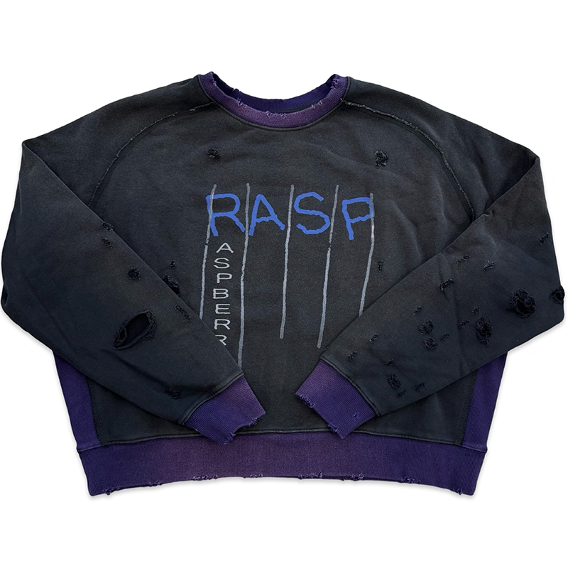 GV Gallery Raspberry Hills Sulfer Crewneck Black Purple Apparel