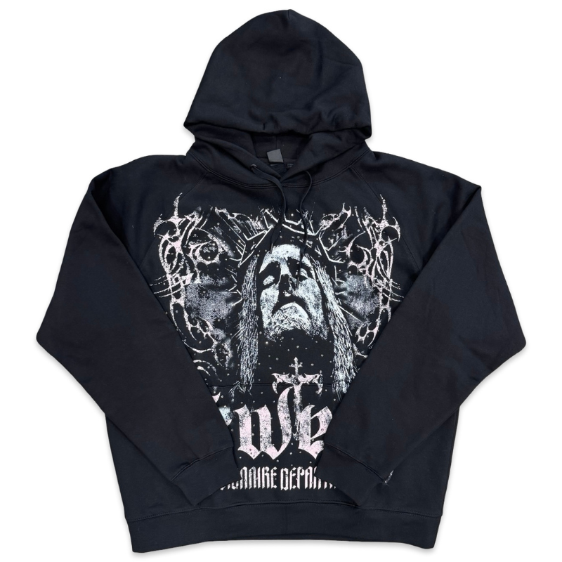 G West Jesus Rhinestone Hoodie Black Apparel