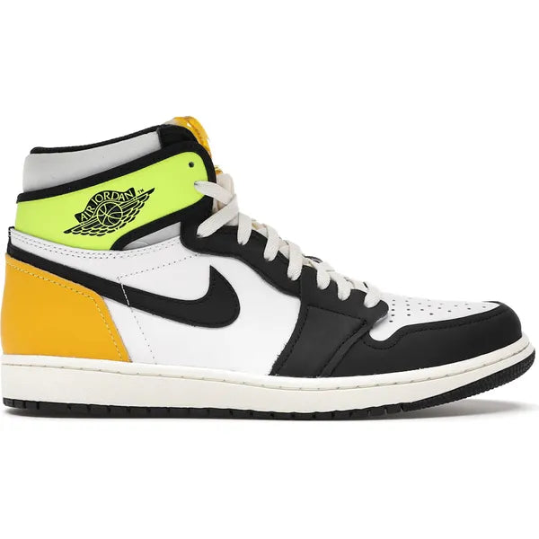 Jordan 1 Retro High White Black Volt University Gold Sneakers