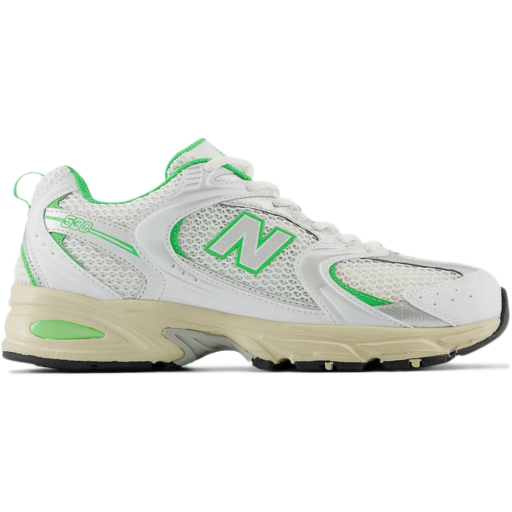 New Balance 530 White Palm Leaf Sneakers