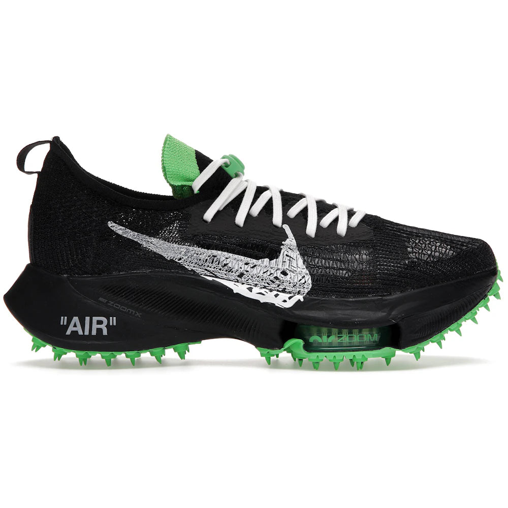 Nike Air Zoom Tempo Next% Flyknit Off-White Black Scream Green Sneakers