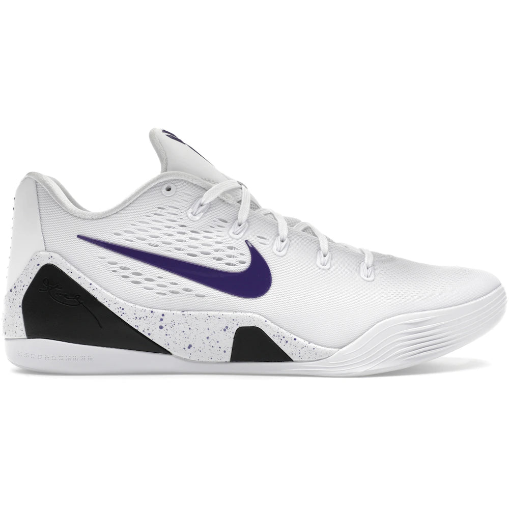 Nike Kobe 9 Elite Low EM Protro White Court Purple Sneakers