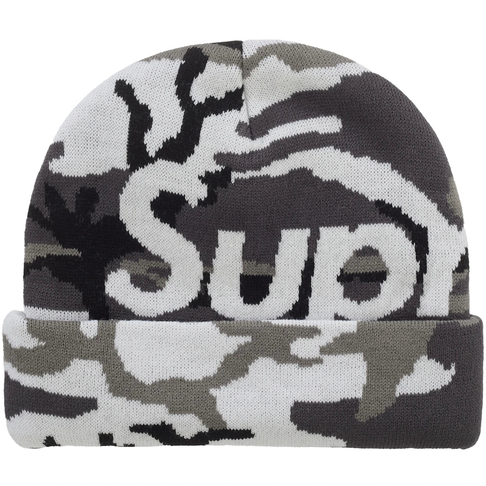 Supreme Camo Big Logo Beanie Snow Camo Accessories