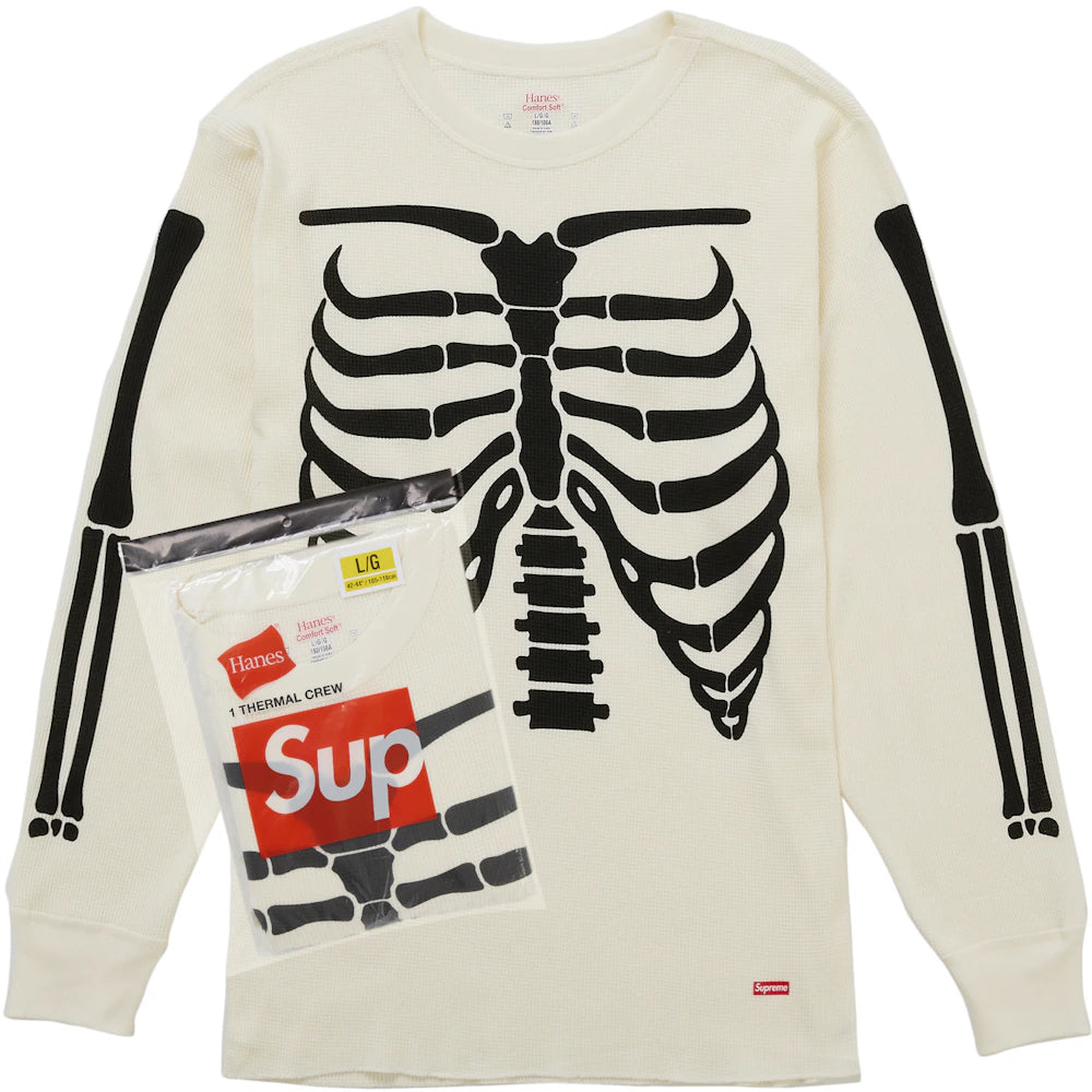 Supreme Hanes Bones Thermal Crew FW25 (1 Pack) White Apparel