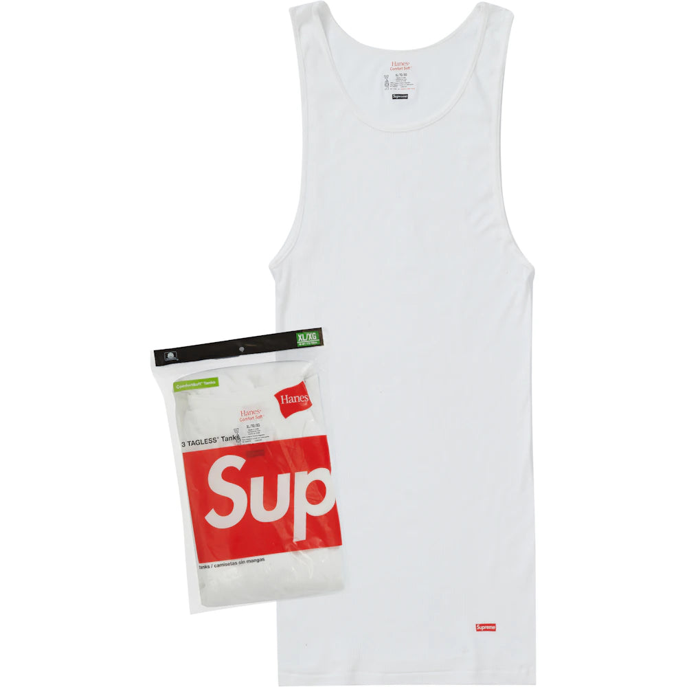 Supreme Hanes Tagless Tank Tops (3 Pack) White Apparel