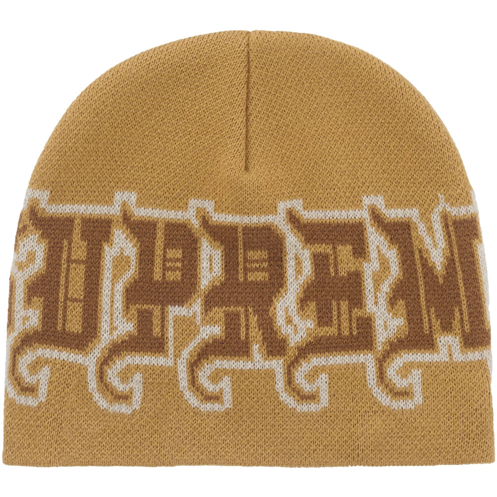Supreme New Era Outline Beanie Brown Accessories