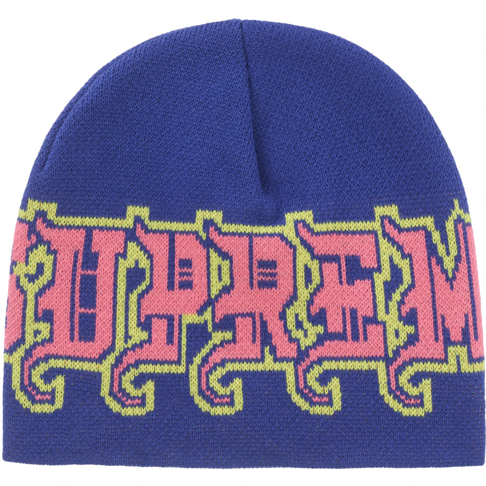 Supreme New Era Outline Beanie Navy Accessories