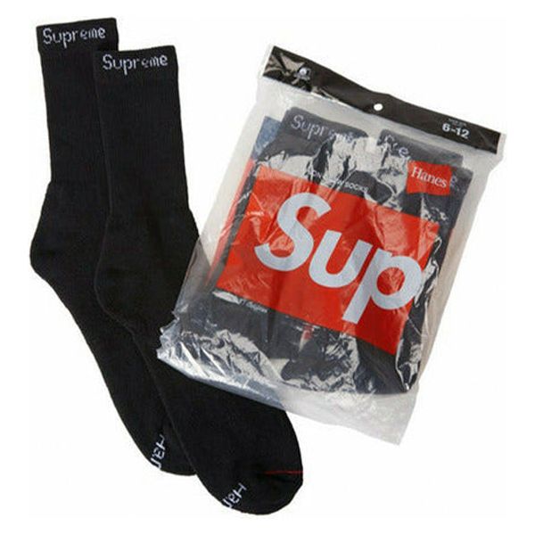 Supreme Hanes Socks Black (4-Pack) Accessories