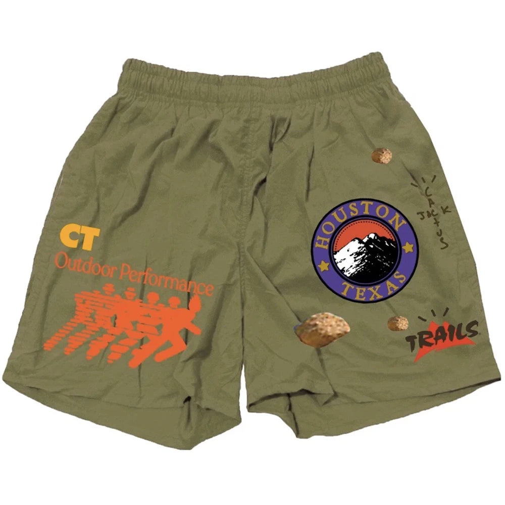 Travis Scott Running Wild Shorts Olive Apparel
