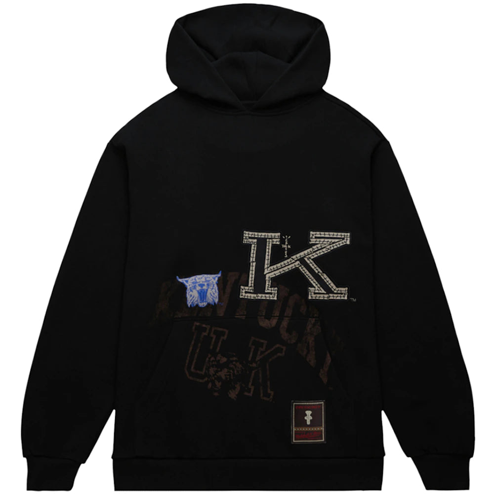 Travis Scott x Mitchell & Ness Kentucky Wildcats Overlap Pullover Hoodie Black Apparel
