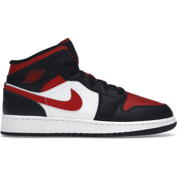 Air Jordan 1 Mid Black Fire Red (GS) sneakers