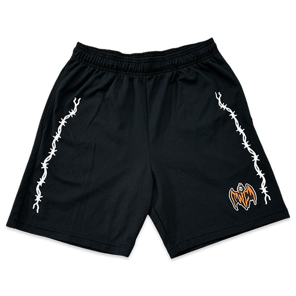 Warren Lotas Bat Reaper Mesh Shorts Black White Apparel