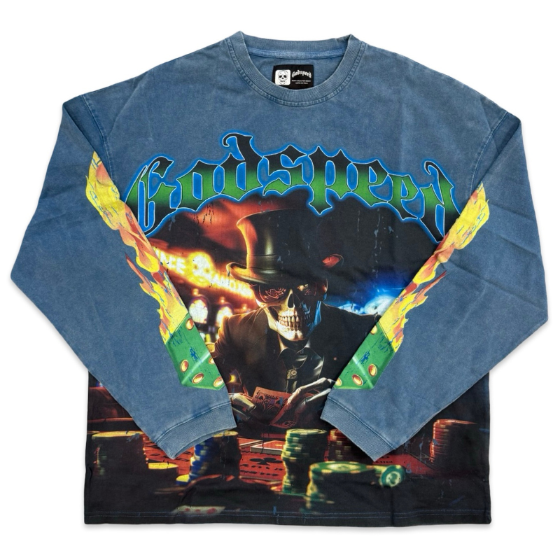 Godspeed Life's a Gamble L/S T-Shirt Wash Blue Apparel