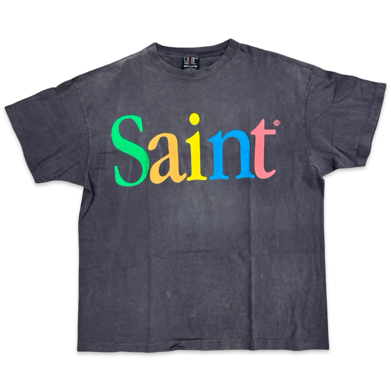 Saint Mxxxxxx (Saint Michael) Apple T-Shirt Washed Black Apparel