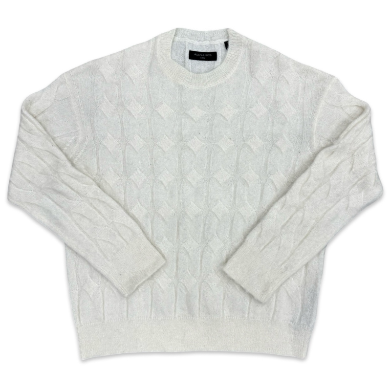 AllSaints Knit Pattern Sweater Off White Apparel