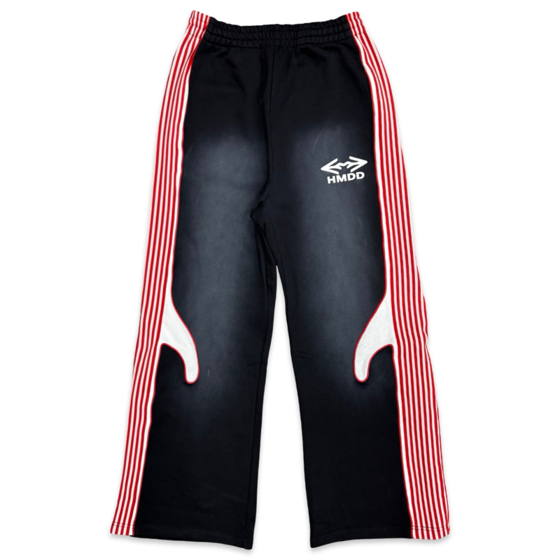 Happy Memories Don't Die (HMDD) Paris Stripped Sweatpants Black Red Apparel