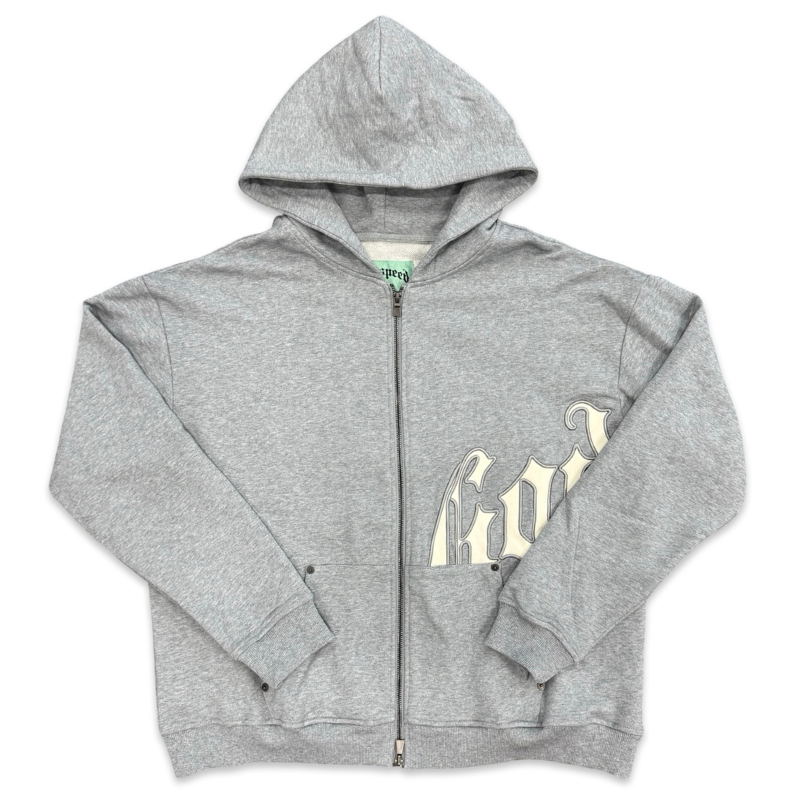 Godspeed OG Logo V2 Zip Up Hoodie Heather Grey Apparel
