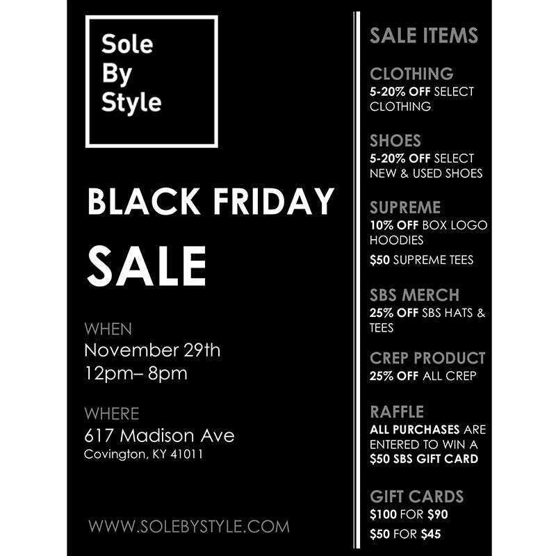 Black Friday 2019 deals at Sole By Style have been announced
