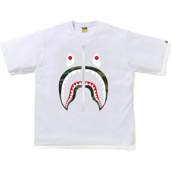 BAPE 1st Camo Shark Relaxed Fit Tee White/Green Shirts & Tops