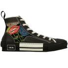 Dior B23 High Raymond Pettibon Lip Flower Black Sneakers