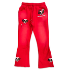 Retrovert Patch Flare Sweatpants Red Apparel