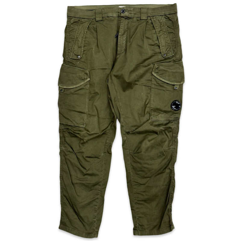 C.P. Company Sateen Lens Loose Fit Cargo Pants Ivy Green Apparel
