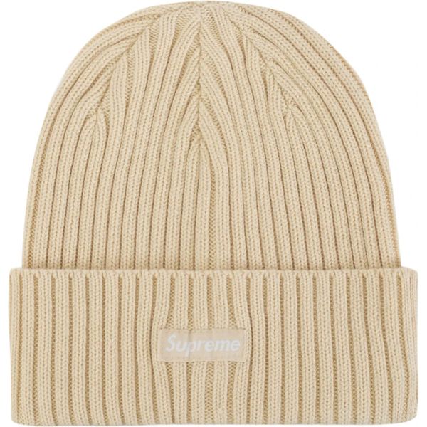 Supreme Overdyed Beanie (SS24) Light Tan Gold hats