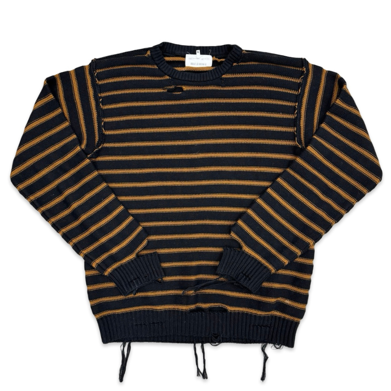 Maison Margiela MM6 Distressed Striped Sweater Multi Apparel