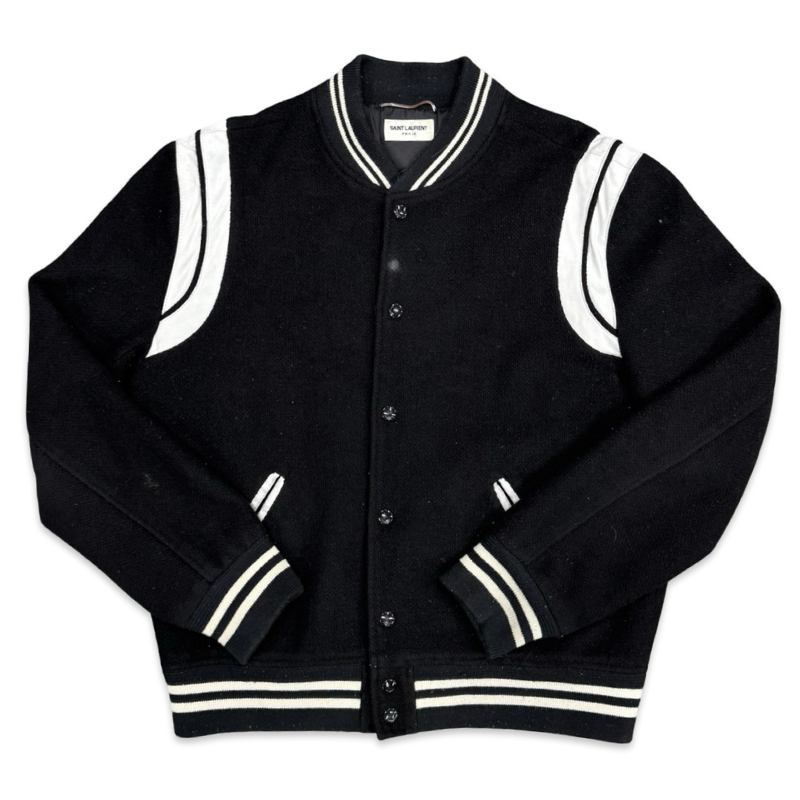 Saint Laurent Teddy Wool Bomber Jacket Black Apparel