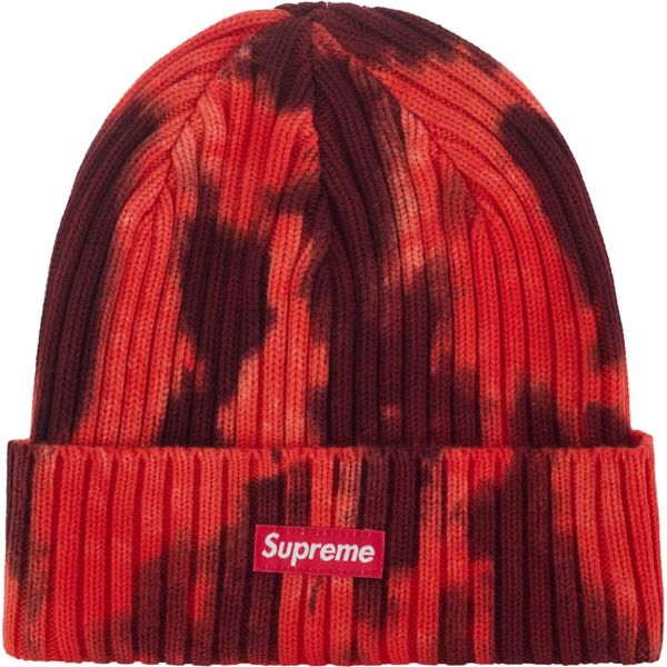 Supreme Overdyed Beanie (SS24) Splatter Red Hats