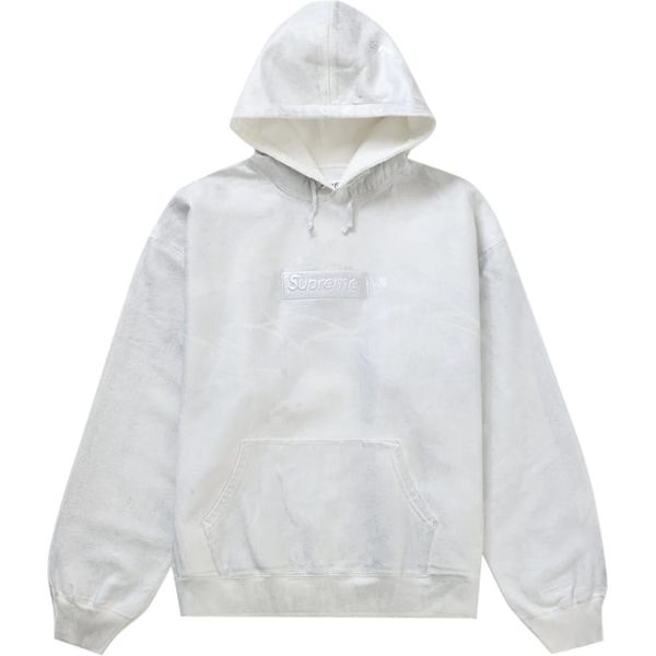 Supreme MM6 Maison Margiela Foil Box Logo Hooded Sweatshirt White Sweatshirts