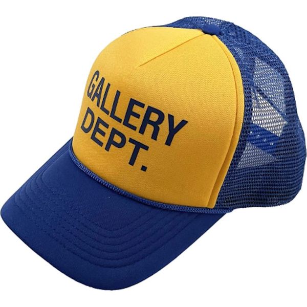 Gallery Dept. Logo Trucker Hat Blue Yellow Gold hats