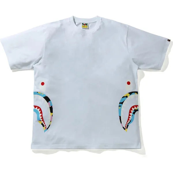 Bape shark tee white best sale
