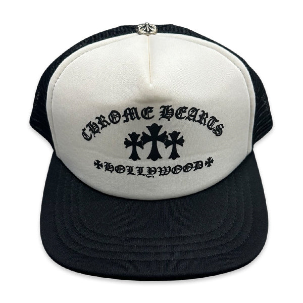 Chrome Hearts King Taco Trucker Hat Black/White Gold hats