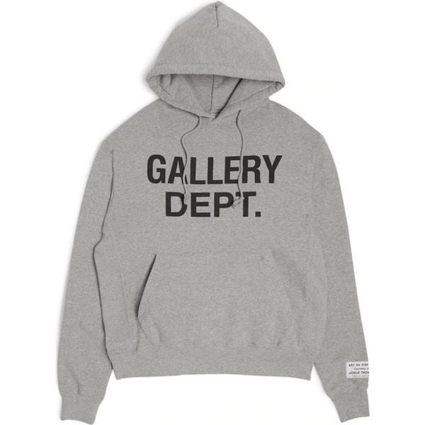Gallery Dept. Centered Logo Hoodie Heather Grey/Black Sweatshirts