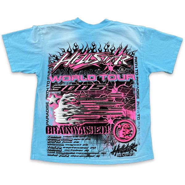 Hellstar Neuron Tour T-Shirt Light Blue Shirts & Tops