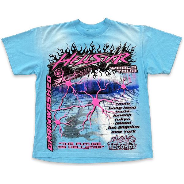 Hellstar Neuron Tour T-Shirt Light Blue Shirts & Tops