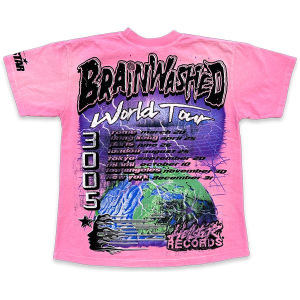 Hellstar Brainwashed World Tour T-Shirt Pink Shirts & Tops