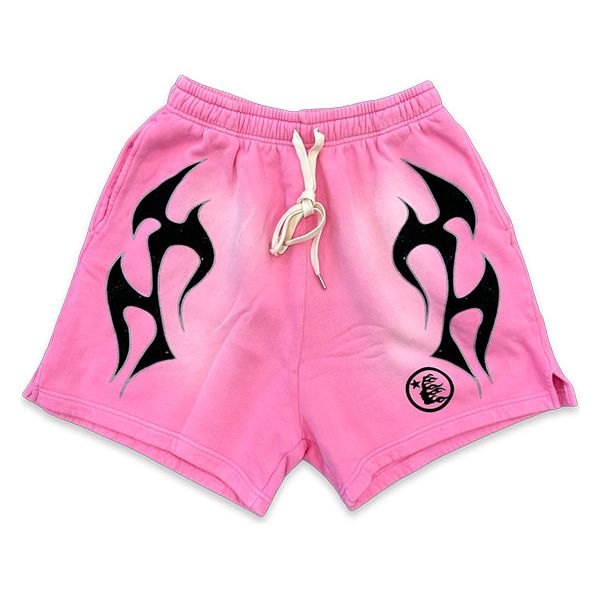 Hellstar Flame Shorts Pink Bottoms
