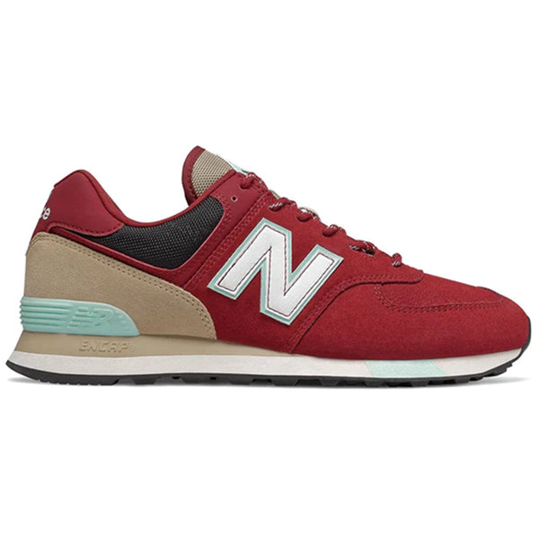 New Balance 574 Dark Red/Brown/Teal Shoes