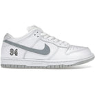 Nike SB Dunk Low Supreme 94 White Metallic Silver Sneakers