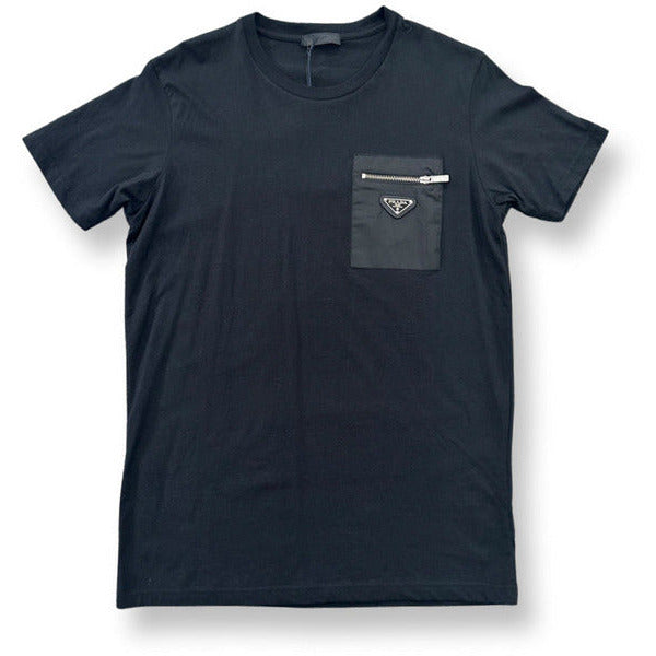 Prada Nylon Pocket T-shirt Black knot-detail cropped T-shirt