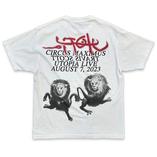 Travis Scott Utopia Circus Maximus Rome Exclusive Tee White Shirts & Tops