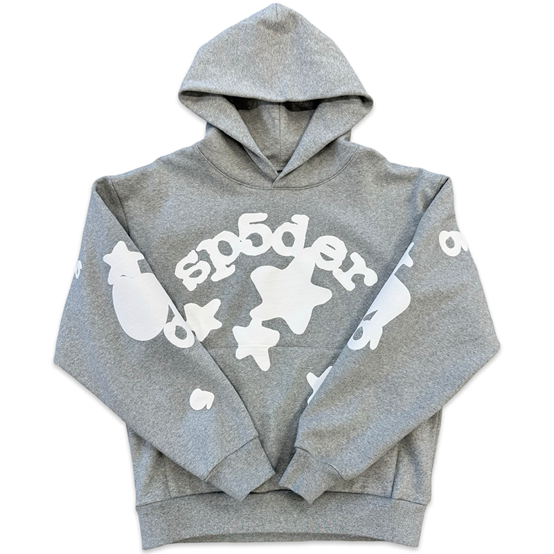 Sp5der 555555 Beluga Hoodie Heather Grey Sp5der 555555 Beluga Hoodie Heather Grey