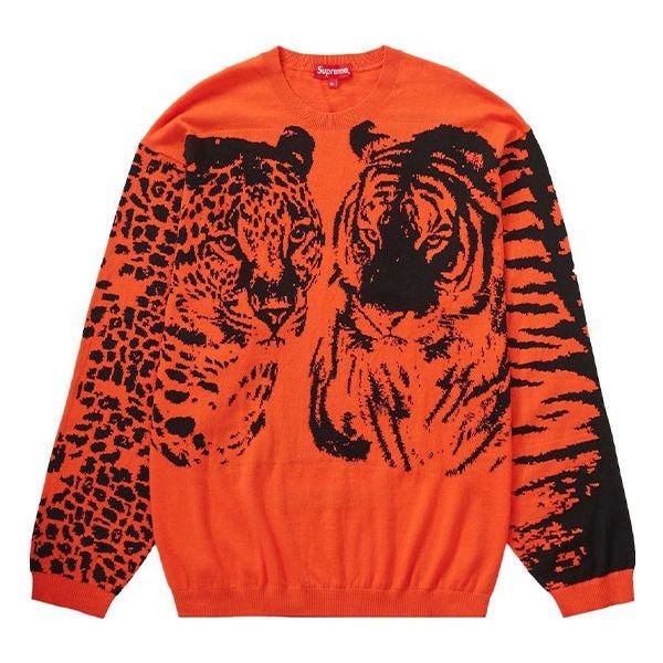 Supreme Big Cats Jacquard L/S Top Orange Shirts & Tops