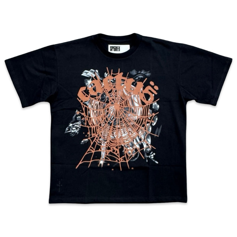 Sp5der x Travis Scott Cactus Jack Airbrush T-shirt Black – Sole By